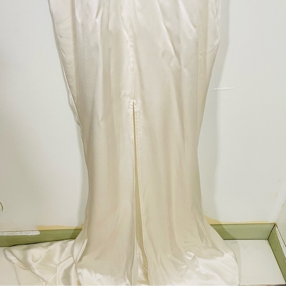NEW Retrofete Margot Silk Low-Back Front-Slit Halter Maxi Dress Gown Wedding - Picture 5 of 14